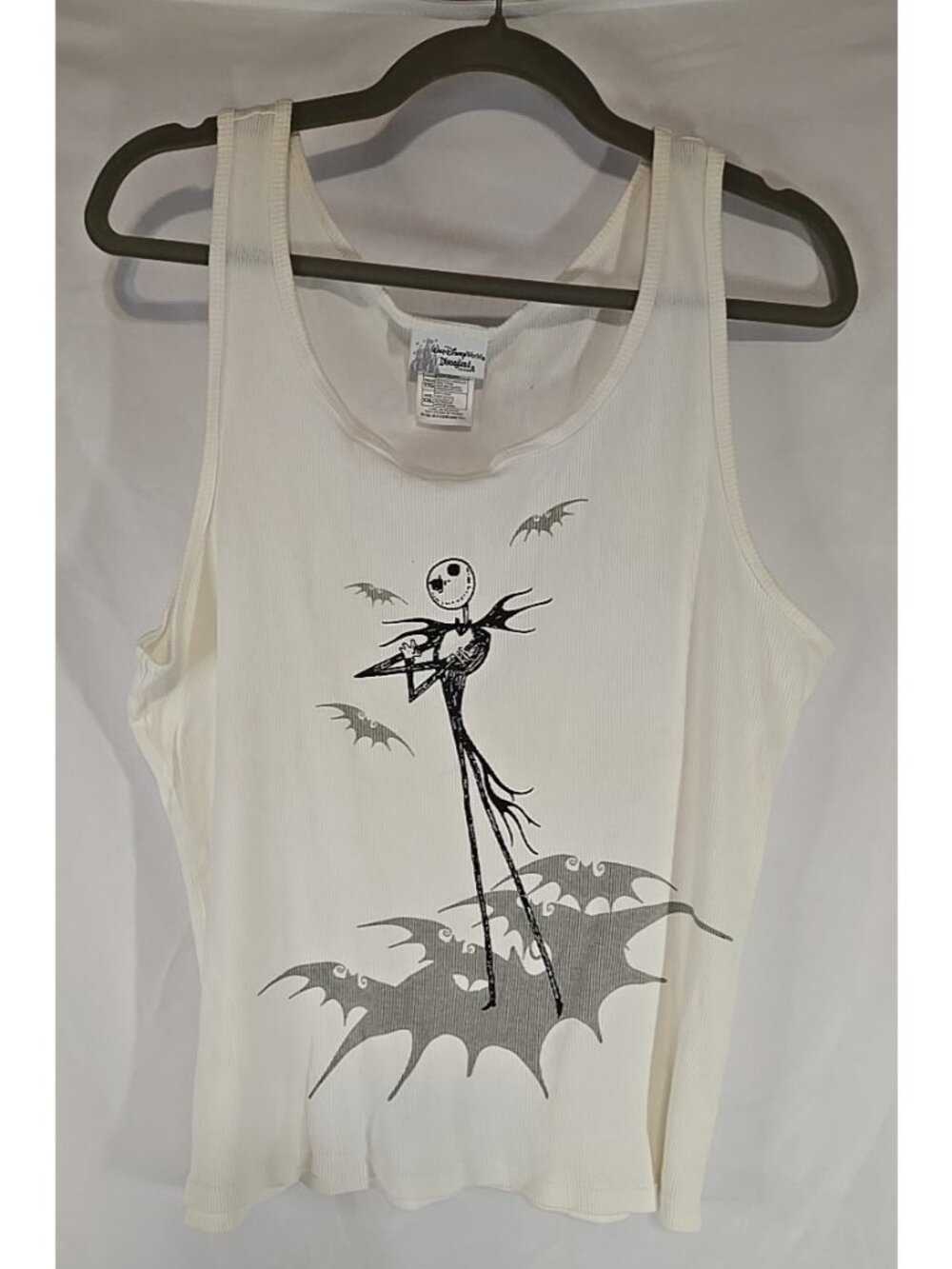 Walt Disney World/Disneyland Resort Jack Skeleton White Ribbed Tank Top Size 2XL